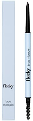 Fleeky Micro Pen Augenbrauenstift - Feine Miene für präzises Nachmalen und Formen, wisch- und wasserfester Halt, doppelseitiger Eyebrow Micropen mit Bürstchen, vegan & tierversuchsfrei (brown)