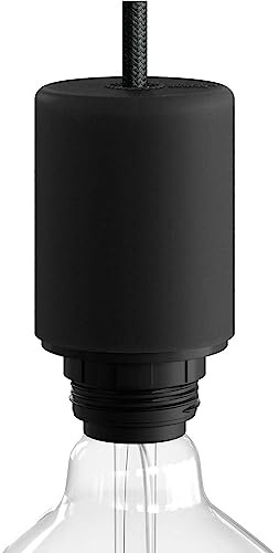 creative cables EIVA Kit Portalampada E27 per esterno (nero, 60 mm Ø x 105 mm) – Cover in silicone soft touch – Grado di protezione IP65 Compatibile con sistema MODULAIR