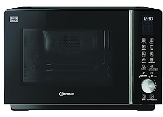 Bauknecht MF 255 B Mikrowelle/Extra Space-Ohne Drehteller/My Menu/Spezialprogramme/Dampfgaren inkl. Dampfgarbehälter/Heißluft/Quarz Grill/Auto Clean/Autom/Rezepte/ 25 L