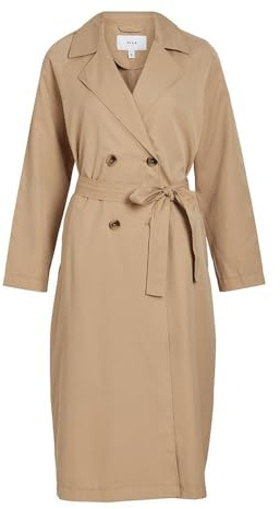 Vila Damen Vijancine L/S Long Noos Trenchcoat 14092016,Cornstalk,38