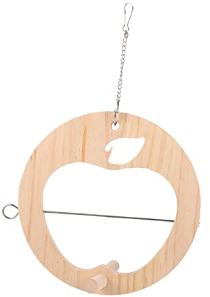 minkissy Mangiatoia per uccelli in legno Stand in legno per uccelli pappagalli giocattoli pappagallo frutta verdura per altalena per giocattoli da masticare spiedino di frutta