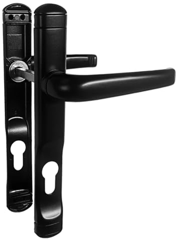 Sivenci - Maniglie per porte esterne con serratura | Sparatutto nel buco della serratura (set) | 225 x 29 x 48 mm | Colore Nero