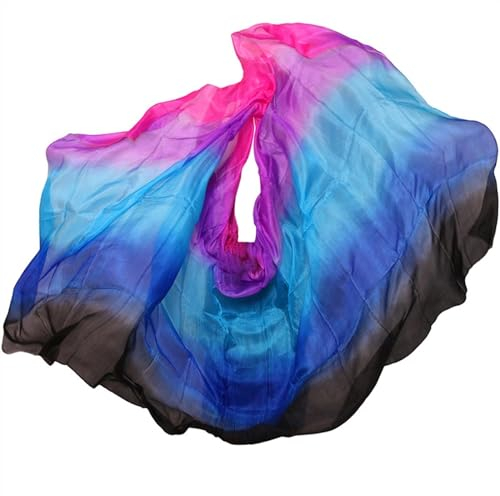 Bauchtanz Seidentuch Seidenschleier Schal Damen Schal Kostüm Accessoire Bauchtanz rein natürlicher Schleier handgefertigt gefärbter Seidenschleier. Bauchtanz Tuch (Color : Color 20-dz, Size : XXL-40