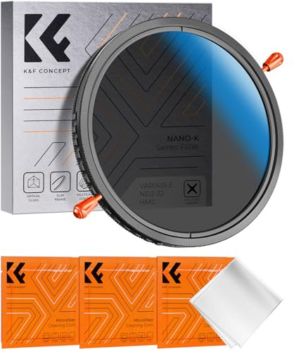 K&F CONCEPT Nano-Klear 72mm Filtro Variable ND2-32 y Filtro Polarizador | ND2-32 Filtro Densidad Neutral & CPL en Vidrio Óptico HD para Objetivo - FA302