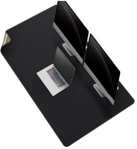MAIDERN Schreibtischunterlage Kork & Leder 140 x 80cm, Doppelseitiges Schreibtischunterlage filz, Groß Mauspad xxl, Wasserdichte Schreibunterlage papier, Büro und Zuhause Tischunterlage (schwarz) | Premium Luxus Schreibtischunterlage - Raffinierte Qualität für einen anspruchsvollen Arbeitsplatz