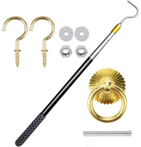 di allungamento per scala – Set di ganci per scala, di allungamento per scale – Set di aste di prolunga per soffitta, scale, accessori per attrezzi per riparazioni, alberghi,