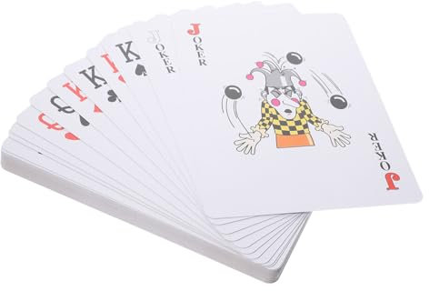 KOMBIUDA Große Poker Spielkarten Satz Für Party Erwachsene Familien Kartenspiel Mit Extra Großen Symbolen Tragbar Und Leicht Für Zuhause Und Bar