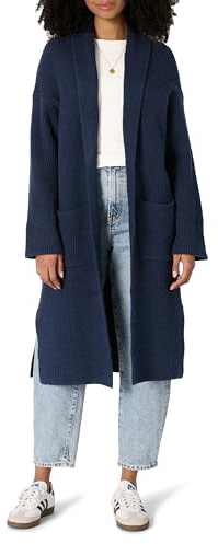 Amazon Essentials Cardigan Lungo con Tasche, in Misto Cotone a Maglia Testurizzata, Vestibilità Oversize Donna