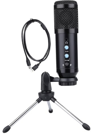 OSALADI Condenser Microphone Plastic Metal Computer Audio Input | Accurate Vocal Capture, High-sensitivity Pickup, Sound, Stable Connection, Radio Stations Stage Performances