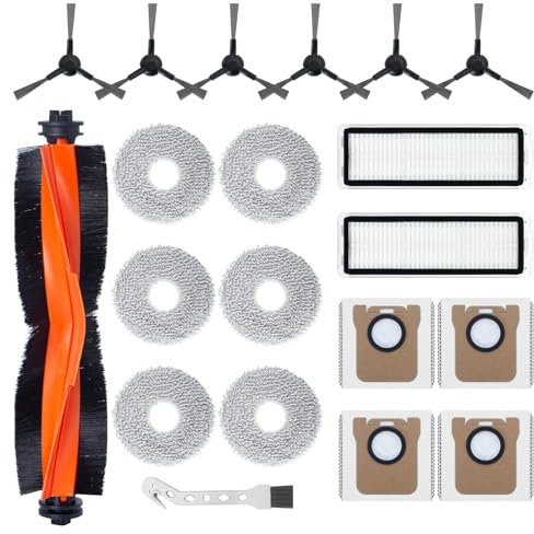 Kit di accessori di ricambio per aspirapolvere robot Xiaomi X20 Max / X20 Pro, 1 spazzola principale, 2 filtri HEPA, 6 panni, 4 sacchetti per la polvere, 6 spazzole laterali, 1 spazzola per la pulizia