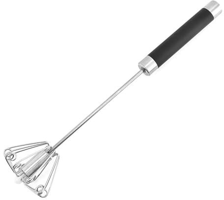 Rotatable Stainless Steel Kitchen Mixer Manual Whisk Egg Beater Whipping Manual Milk Cream Semi Automatic Eggbeater