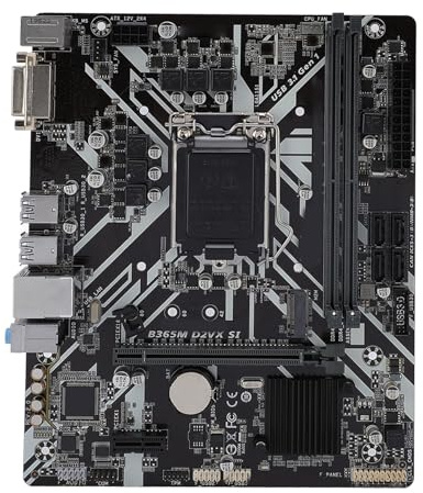 Scheda Madre, B365M D2Vx Si M Atx Scheda Madre Ddr4 A Doppio Canale, Slot M.2 Con Pci E 3.0, 4 Porte Sata Iii, Chip Rete Gigabit Gbe Integrato