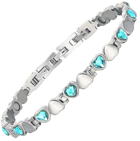 MagEnergy Damen Magnetarmband verstellbar Energieschmuck für Lymphdrainage