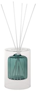 Brandani 51711 Duftdiffusor Bottle Petroleum aus Glas mit Stäbchen aus Holzfaser, 10 x 14 cm