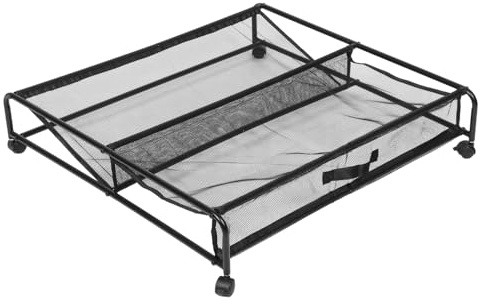 WEKAMOS Organizador Bajo Cama Con Ruedas 80x40x15 Cm Estructura Hierro Malla Transpirable Almacenamiento Versátil Para Zapatos y Ropa Dormitorios Pequeños Caja Con Ruedas