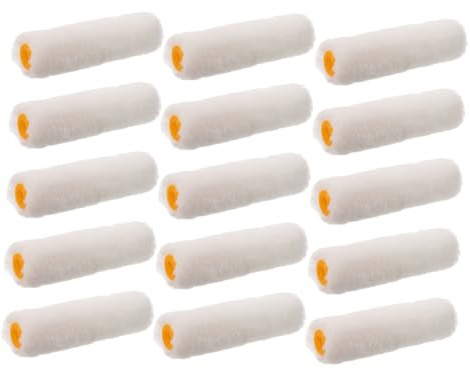 Homoyoyo 15 Piezas Mini Cepillos De Rodillo Cubiertas Para Rodillos De Pintura De Algodón De Alta Densidad Repuesto De Pincel Para Detalles Kit De Pintura Pequeños Para Paredes