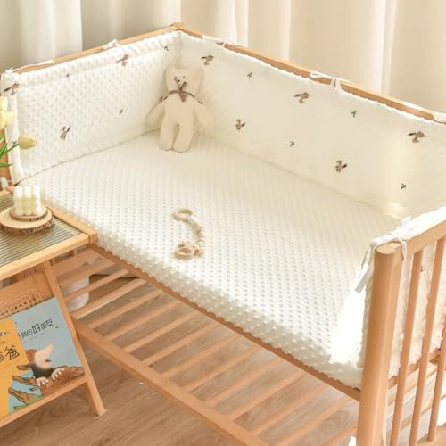 PTKG Tours de Lit en Respirant Anti-Collision pour Lit BéBé Contour de pour BéBé Meilleur Soutien Fixe Housse pour Protection de Bord de Lit pour d'enfant Doublure en Maille,A2,120 * 28cm