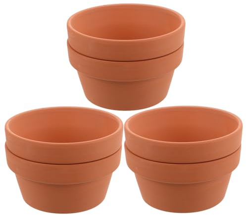 WRITWAA 6pièces Lot de Pots Terre Cuite pour Plantes Succulentes Petits Pots de Fleurs Argile Contenants pour Pépinière pour Cactus Céramique pour Bureau