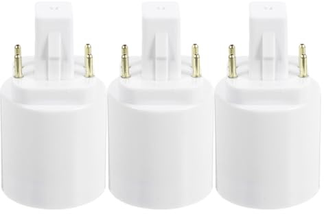 Healeved Adattatore Portalampada da G24q a E27 4 Pin, Convertitore Base Lampadina Resistente al Calore, Set da 3 Pezzi per Uso Domestico e Ufficio, Installazione senza Strumenti