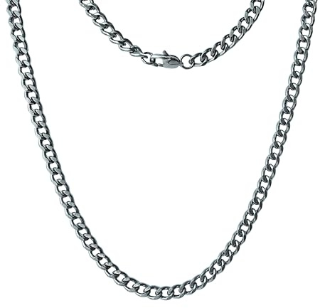 Lunara Atelier Titan Panzerkette 5,5 mm, 100% reines TITAN, für empfindliche Haut, hypoallergene Halskette, schlichte und zeitlose Halskette