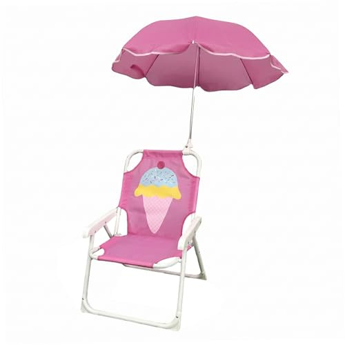 Sedia da giardino per bambini Sedia da spiaggia per bambini con ombrellone pieghevole da campeggio per 27, 56x19, 49 pollici