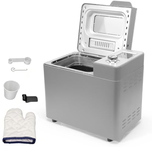 Funien Máquina para Hacer Pan [horno de Pan de Doble Calentamiento/Máquina con Doble Calentamiento/panificadora ] Automática 25 Menús (Enchufe europeo 220-240V)