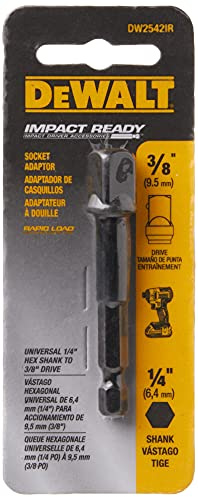 DEWALT DW2542IR 1/4-Inch Hex Shank to 3/8-Inch Impact Ready Socket Adaptor