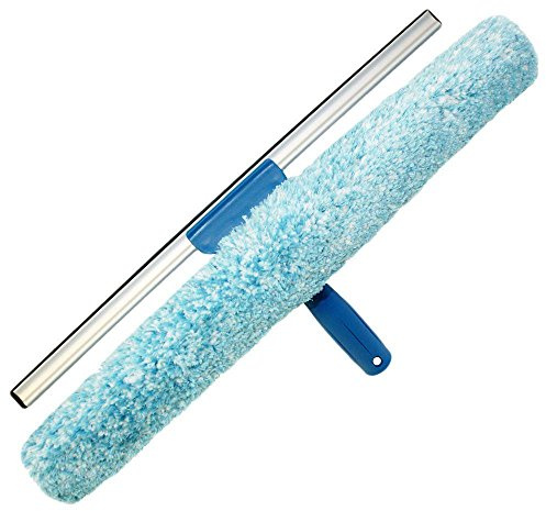 Unger Professional 2-in-1 Squeegee and Scrubber, 18” Window Cleaning Tool, Commercial and Residential Use, Washer Cleaner Supplies to Remove Excess Water and Dry