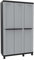Terry - Twist Black 102a, Armadio Multifunzione a 3 Ante, Portascope con 2 Vani Separati, da Esterno e Interno Coperto, in Plastica, 102x39x170 cm