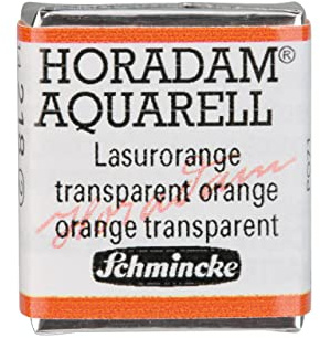 Schmincke – HORADAM® AQUARELL - feinste Künstler-Aquarellfarben, 218 Lasurorange, 14 218 044, 1/2 Näpfchen