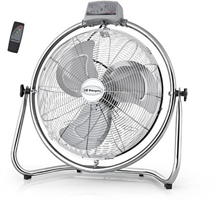 Orbegozo PWM 2147 Ventilateur industriel, 45 cm de diamètre, 3 vitesses de ventilation, télécommande, système anti-basculement, tête oscillante orientable, 130 W, métal