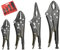 Juego de alicates de GRIP mordaza presion bloquable con estuche 125 a 250 mm, 4 piezas