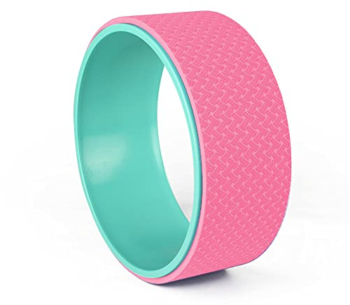 LTLCLZ TPE Yoga Wheel Pilates Circles Professionelles Taillen Bodybuilding Rollentraining Fitness Yoga Sports Circle Gym Zubehör,Rosa