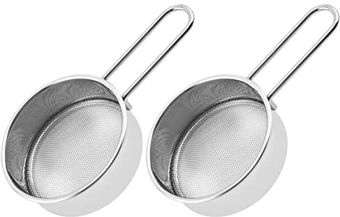 2PCS Flour Sifter for Baking Stainless Steel Baking Sieve, Stainless Steel Mini Flour Shaker Fine Mesh Flour Sieve for Cake Flour, Household Flour Sieve