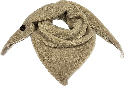 J26 XXL teddypäls trekantig halsduk vinter poncho unisex triangel halsduk viskos mode, kaki, 165 x 78 cm