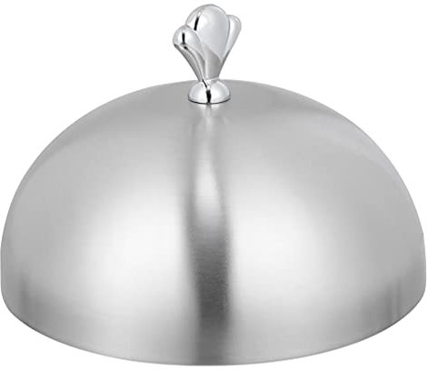 Dôme de fonte de fromage en acier inoxydable couvercle rond for assiette à dîner, couvercle de service en métal avec poignée à bouton for plaque chauffante à dessus plat intérieur extérieur (30 cm) (