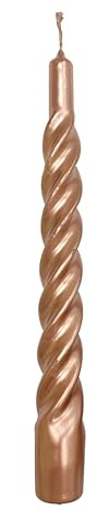 Bougies métalliques tortillon Ø 2,2 cm H. 21 cm - 3 pièces - Rose doré