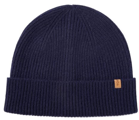 TOP-EX Übergroße Kaschmir Merinowoll Unisex Schädelmütze mit Umschlagrand gestrickte Wintermütze