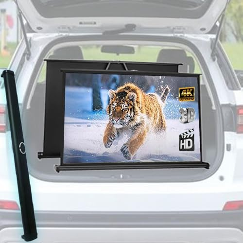 QSPNVFB Portable Tabletop Projector Screen, 20 30 40 50 Retractable Floor Standing Movies Screen, Small Mobile Projection Screen For Outdoor Indoor(30inch)