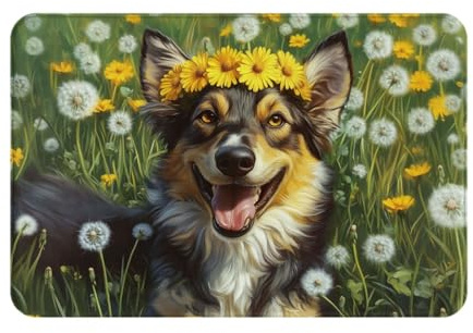 Tappeto Asciugapassi 40X60Cm Dog Grass Tappeto Ingresso Ultraresistente Tappeto Base Antiscivolo Zerbino per Camera da Letto, Ingresso Esterno, Bagno