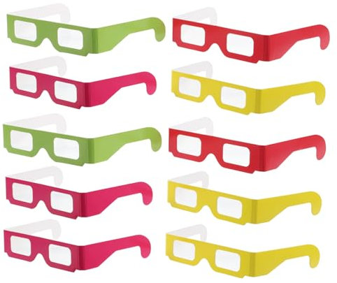 Milisten 20 Pezzi Occhiali 3d Per Occhiali Per Diffrazione Arcobaleno Occhiali Caleidoscopio Festival Occhiali Di Diffrazione Con Effetto Cuore Vetri Di Diffrazione Carta