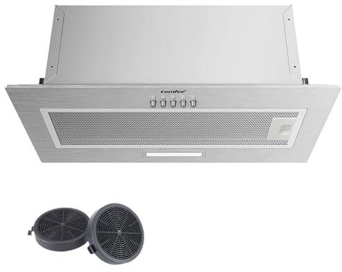 COMFEE' Cappa Aspirante 52 cm BIHT17SS-52 Cappa A LED Sottopensile Aspiratore A Parete Cappa Aspirazione Superiore 520 mm - Argento