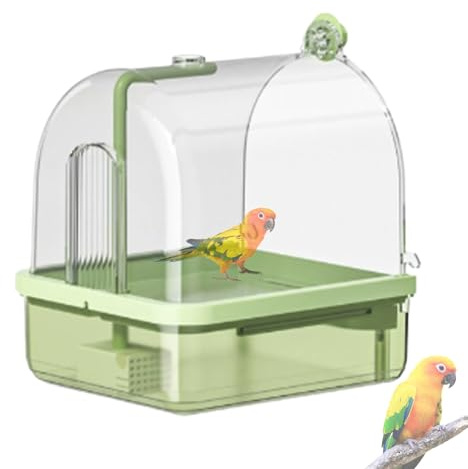 Gabbia da bagno per uccelli | Bagno per uccelli automatico,Dispositivo di supporto automatico con doppia funzione per parco giochi voliera di allevamento presentazione all'interno