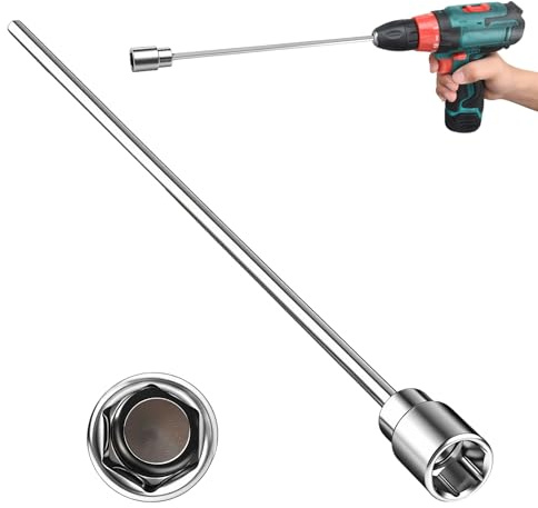 Extensión Atornilladora Inalámbrica, Casquillo de 19 mm Longitud 30 cm | Extensión de Manivela, Alargador para Destornillador Inalámbrico para Caravana, Accesorios de Caravana