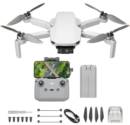 DJI Mini 4K, Drohne mit 4k UHD Kamera für Erwachsene, unter 249 g, 3-Achsen Gimbal Stabilisierung, 10 km Videoübertragung, autom. Rückkehr