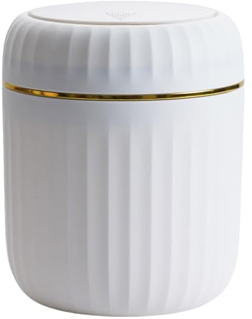Haiki Cubo de basura pequeño de escritorio con tapa, cubo de basura de plástico ABS, contenedor de organización para oficina y uso doméstico