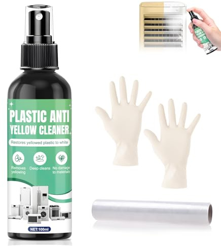 Kunststoffreiniger, Vergilbtes Plastik Wieder Weiß, Anti Gilb Reiniger, Vergilbung, Geeignet für Klimaanlage, Toilette, Mikrowelle usw vergilbter kunststoff wieder weiß, Sanft und Effektiv, 100ml