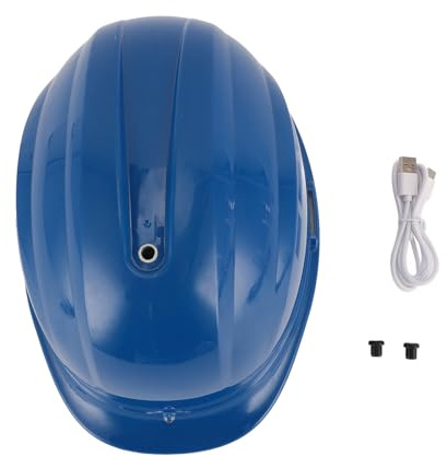 Elmetto ventilato Alimentato ad energia solare Connettività BT Massaggio a prova di pioggia Ventola di raffreddamento Casco di sicurezza per lavoratori edili Bricolage Materiale