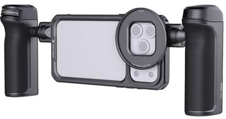 PGYTECH ProShot Kit Gabbia Video per Smartphone, Stabilizzatore da Vlog Lega di Alluminio con Doppia Impugnatura a Sgancio Rapido & Controllo Bluetooth Senza Fili per iPhone 17 PRO Max