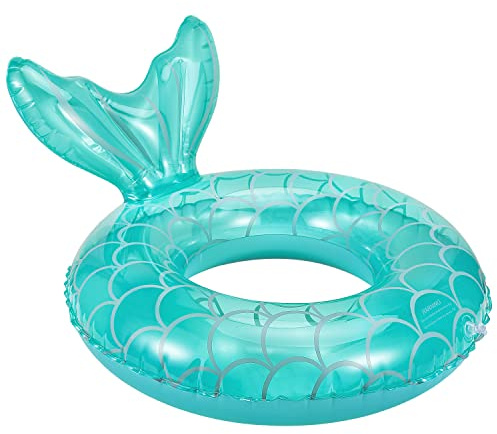 MoKo Uppblåsbar munk för barn, PVC barn simring med luftventil, dim 58 cm, simtillbehör, poolspel, 70#, blå